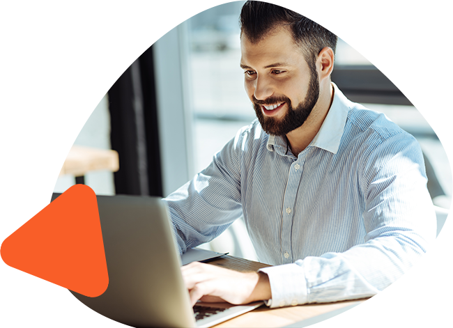 Man sitting at laptop